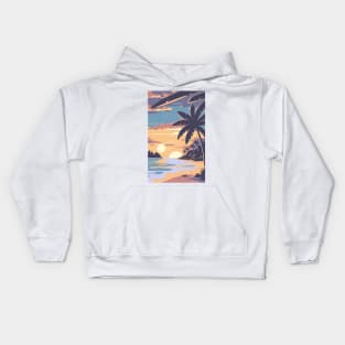 Sunset at the beach Kids Hoodie